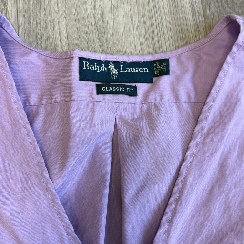 Lauren Ralph Lauren Unique Cropped Cinch Tie Front Top - Picture 3 of 7